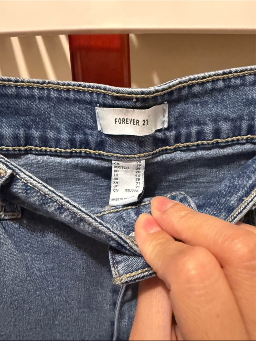 Forever 21 Light Blue Straight-Leg Jeans - Picture 2 of 2